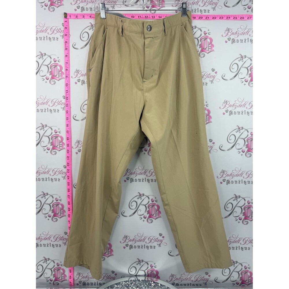 adidas pants embroidered logo blue Men's Tan Straight-Leg Chinos
